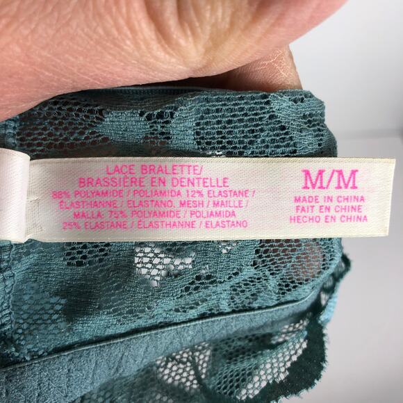 PINK by Victoria's Secret - Seafoam Green Lace Padded Bralette Bra - Size M - Picture 7 of 7